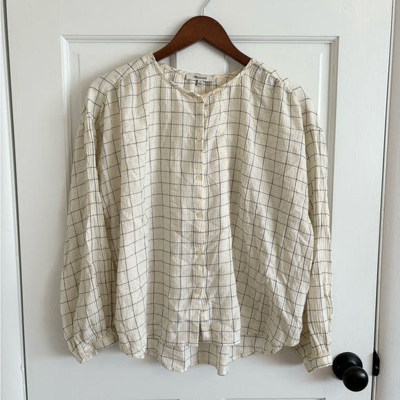 Madewell meadow shirt in window pane size M - Picture 2 of 5